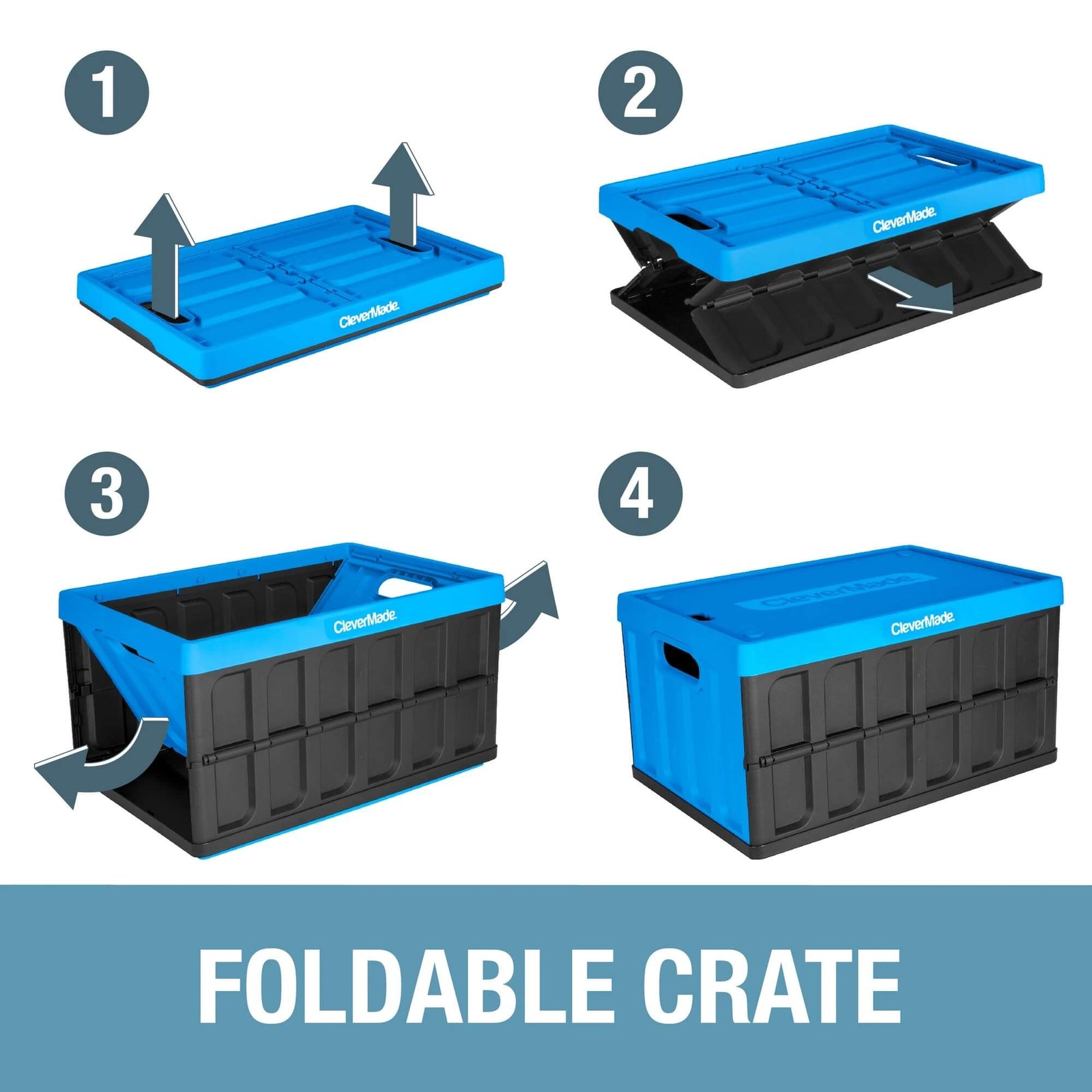 Collapsible Storage Bin with Lid | 46L | 3-Pack