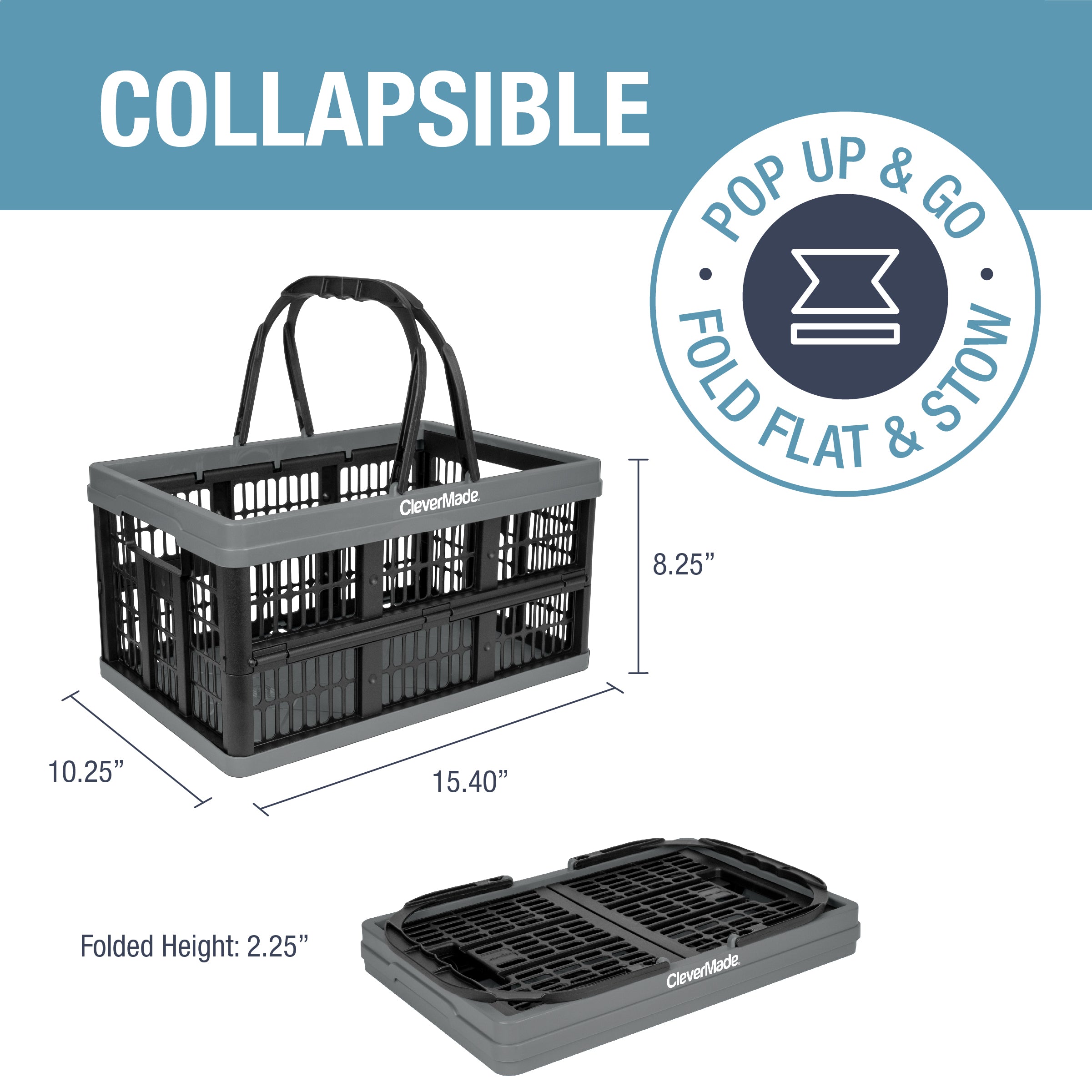 Collapsible Shopping Basket, 16L