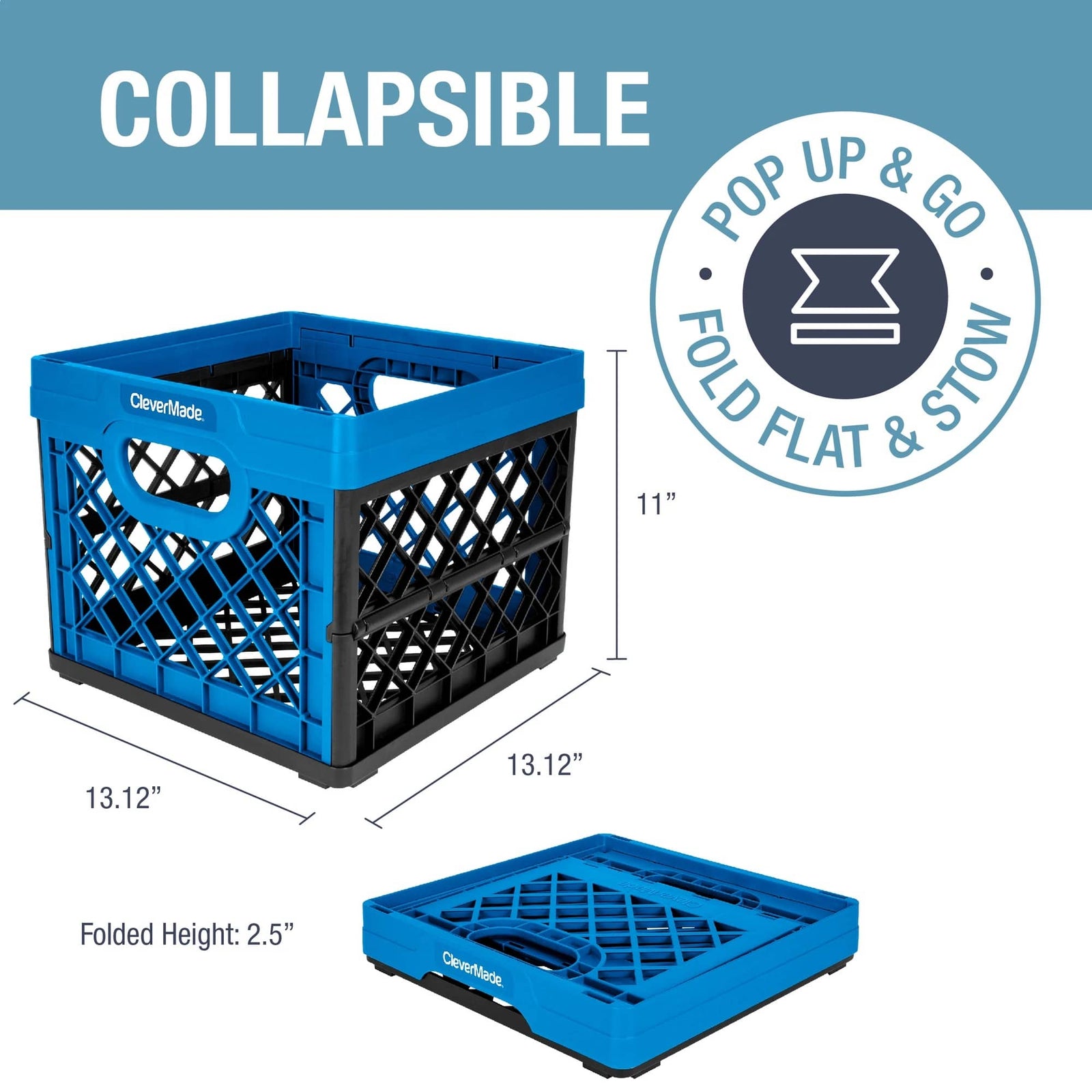 Collapsible Milk Crate | 25L | 3-Pack