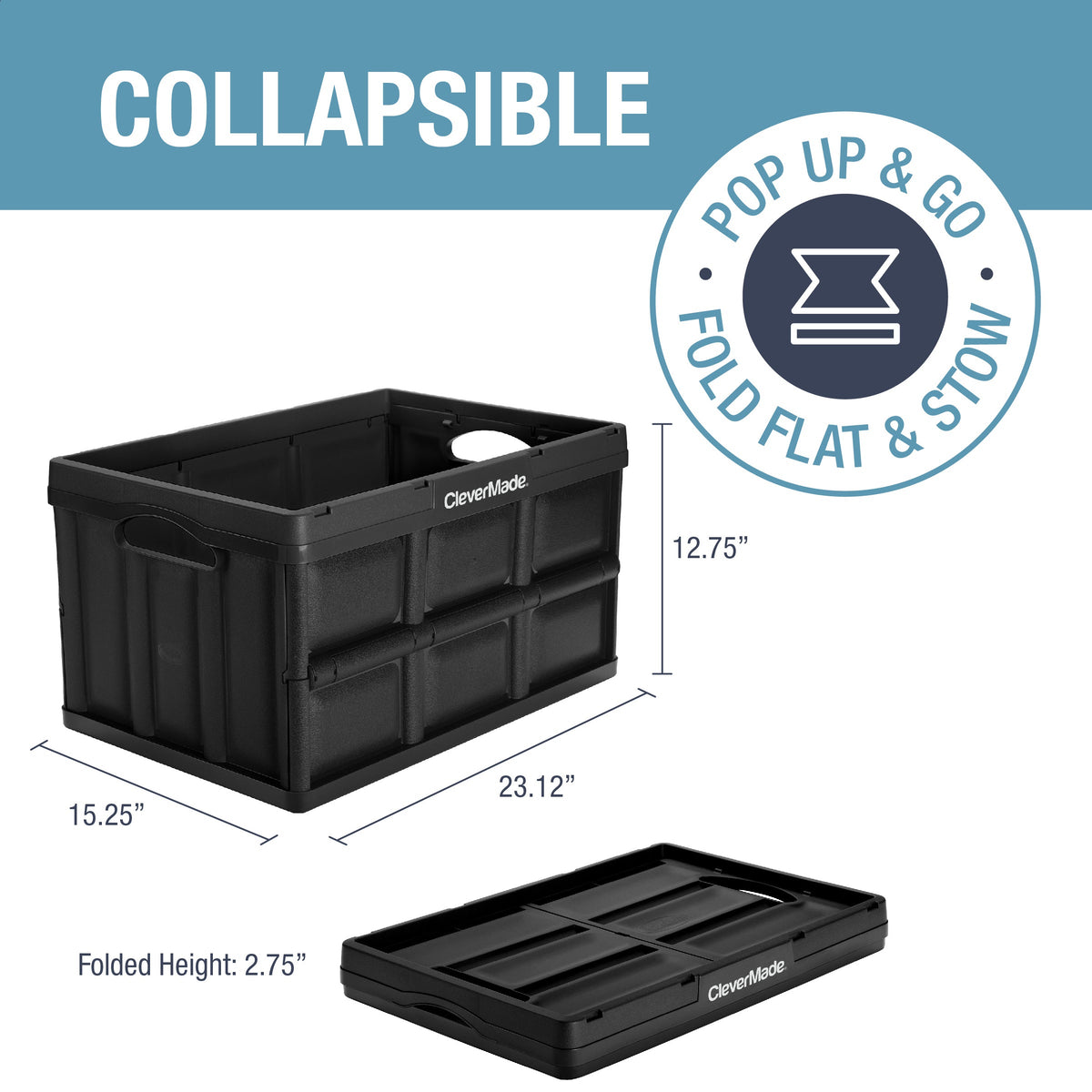 Collapsible Storage Bin | 62L | 3-Pack