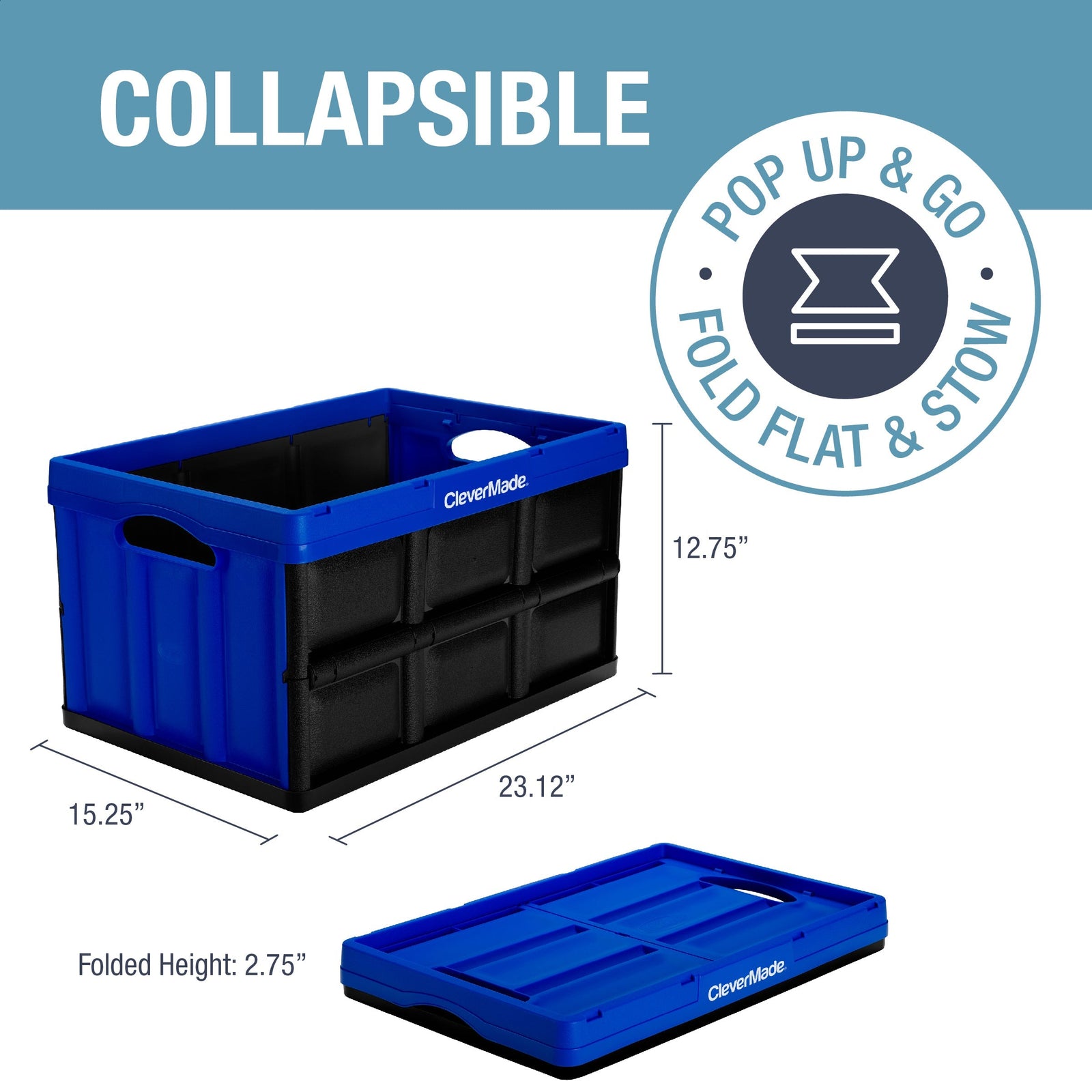 Collapsible Storage Bin | 46L | 3-Pack